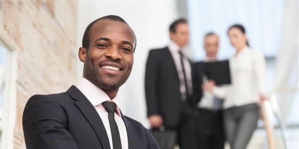 Business people meeting on stairs