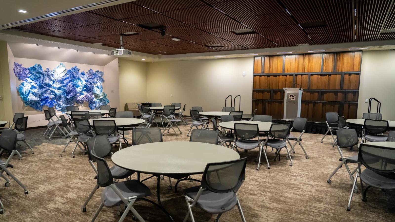 Inside of Jake Jabs Event Center facing South